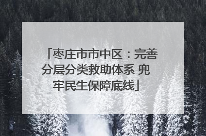 枣庄市市中区：完善分层分类救助体系 兜牢民生保障底线