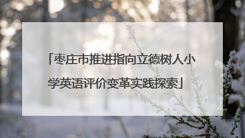 枣庄市推进指向立德树人小学英语评价变革实践探索