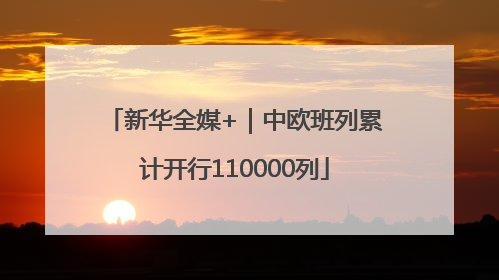 新华全媒+｜中欧班列累计开行110000列