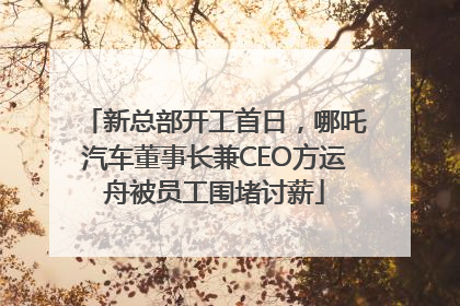 新总部开工首日，哪吒汽车董事长兼CEO方运舟被员工围堵讨薪
