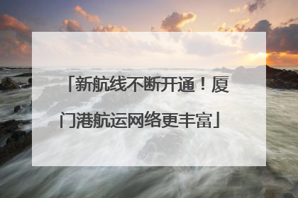 新航线不断开通！厦门港航运网络更丰富