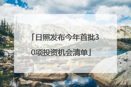 日照发布今年首批30项投资机会清单