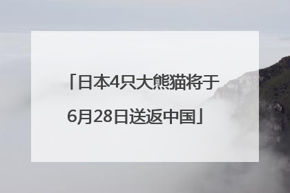 日本4只大熊猫将于6月28日送返中国