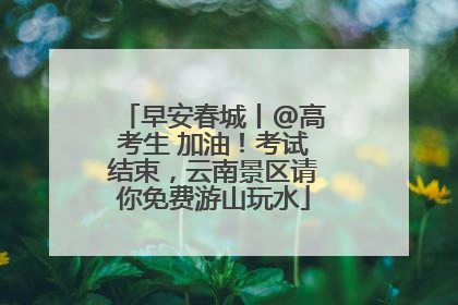 早安春城丨@高考生 加油！考试结束，云南景区请你免费游山玩水