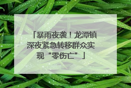 暴雨夜袭！龙潭镇深夜紧急转移群众实现“零伤亡”