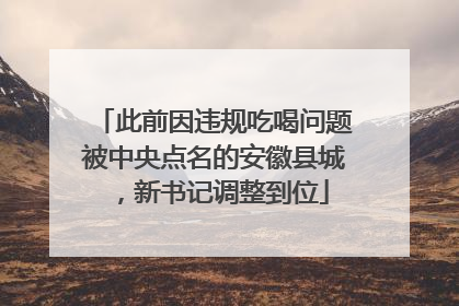 此前因违规吃喝问题被中央点名的安徽县城，新书记调整到位