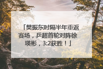 樊振东时隔半年重返赛场，乒超首轮对阵徐瑛彬，3:2获胜！
