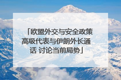 欧盟外交与安全政策高级代表与伊朗外长通话 讨论当前局势