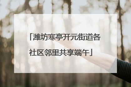 潍坊寒亭开元街道各社区邻里共享端午