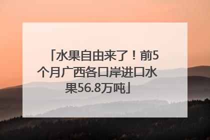 水果自由来了！前5个月广西各口岸进口水果56.8万吨