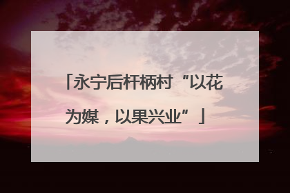 永宁后杆柄村“以花为媒，以果兴业”