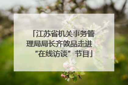 江苏省机关事务管理局局长齐敦品走进“在线访谈”节目