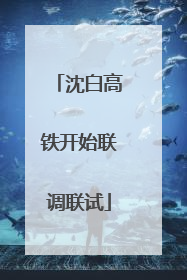 沈白高铁开始联调联试