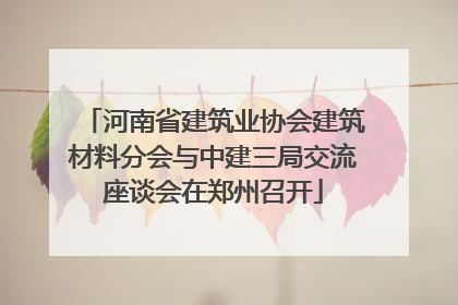 河南省建筑业协会建筑材料分会与中建三局交流座谈会在郑州召开