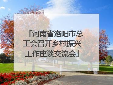 河南省洛阳市总工会召开乡村振兴工作座谈交流会