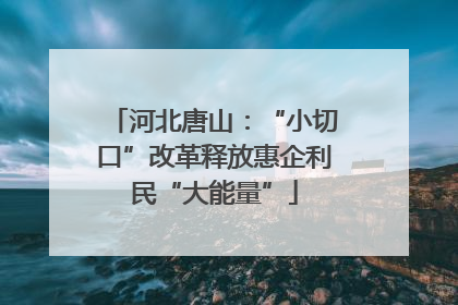 河北唐山：“小切口”改革释放惠企利民“大能量”
