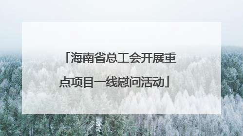 海南省总工会开展重点项目一线慰问活动