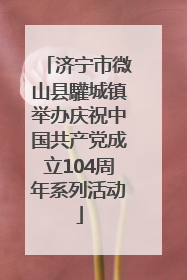济宁市微山县驩城镇举办庆祝中国共产党成立104周年系列活动