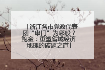 浙江各市党政代表团“串门”为哪般？鲍金：重塑省域经济地理的破题之道