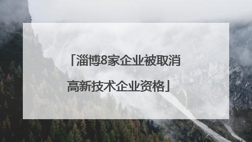 淄博8家企业被取消高新技术企业资格