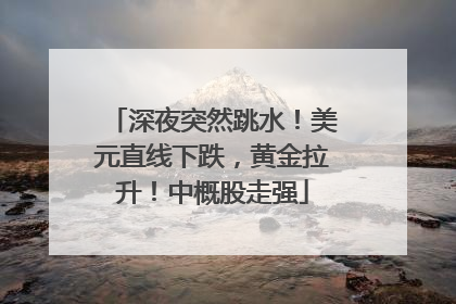 深夜突然跳水！美元直线下跌，黄金拉升！中概股走强