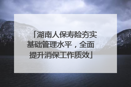 湖南人保寿险夯实基础管理水平，全面提升消保工作质效