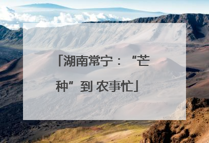湖南常宁：“芒种”到 农事忙