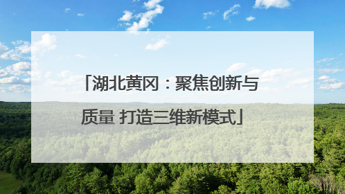 湖北黄冈：聚焦创新与质量 打造三维新模式