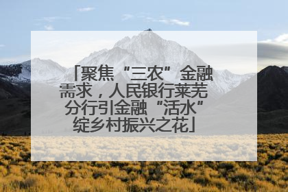 聚焦“三农”金融需求，人民银行莱芜分行引金融“活水”绽乡村振兴之花