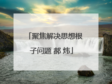 聚焦解决思想根子问题 郝 炜
