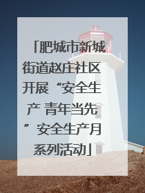 肥城市新城街道赵庄社区开展“安全生产 青年当先”安全生产月系列活动