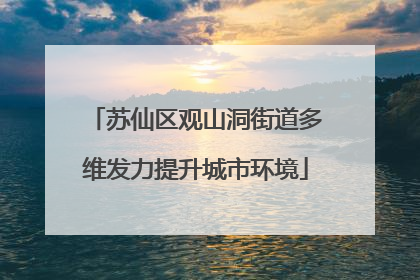 苏仙区观山洞街道多维发力提升城市环境
