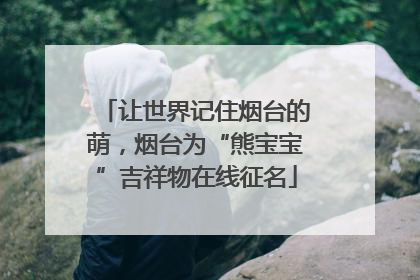 让世界记住烟台的萌，烟台为“熊宝宝”吉祥物在线征名