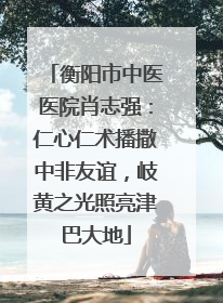 衡阳市中医医院肖志强：仁心仁术播撒中非友谊，岐黄之光照亮津巴大地