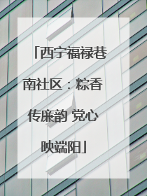 西宁福禄巷南社区：粽香传廉韵 党心映端阳
