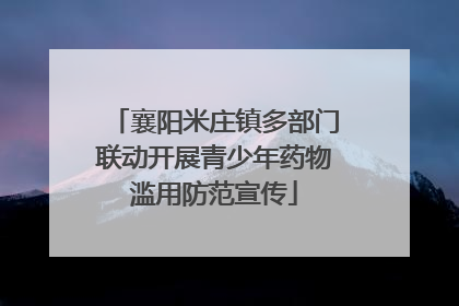 襄阳米庄镇多部门联动开展青少年药物滥用防范宣传