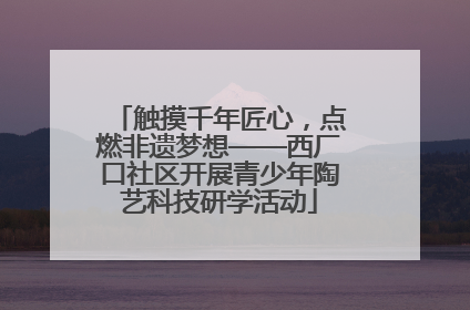 触摸千年匠心，点燃非遗梦想——西厂口社区开展青少年陶艺科技研学活动