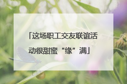 这场职工交友联谊活动很甜蜜“缘”满