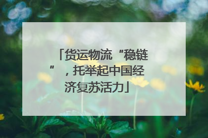 货运物流“稳链”，托举起中国经济复苏活力