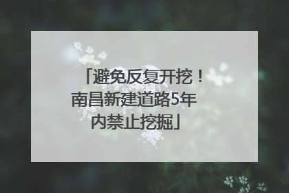 避免反复开挖！南昌新建道路5年内禁止挖掘