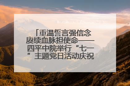 重温誓言强信念 赓续血脉担使命——四平中院举行“七一”主题党日活动庆祝建党104周年
