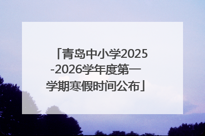 青岛中小学2025-2026学年度第一学期寒假时间公布