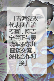 青海党政代表团在沪考察，陈吉宁龚正与吴晓军罗东川座谈交流，深化合作对接