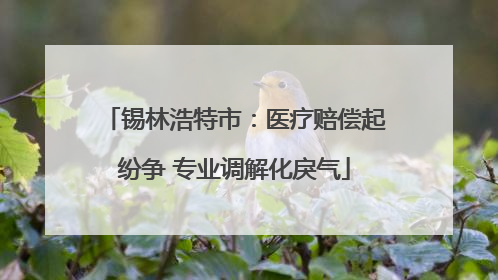锡林浩特市：医疗赔偿起纷争 专业调解化戾气