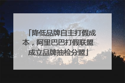 降低品牌自主打假成本，阿里巴巴打假联盟成立品牌抽检分盟