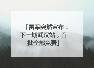 雷军突然宣布：下一期武汉站，首批全部免费