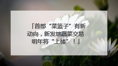 首都“菜篮子”有新动向，新发地蔬菜交易明年将“上楼”！