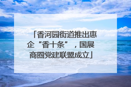 香河园街道推出惠企“香十条”，国展商圈党建联盟成立