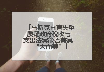 马斯克直言失望 质疑政府税收与支出法案能否兼具“大而美”