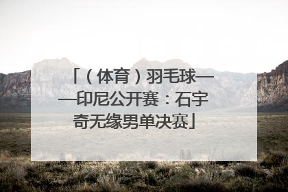 （体育）羽毛球——印尼公开赛：石宇奇无缘男单决赛